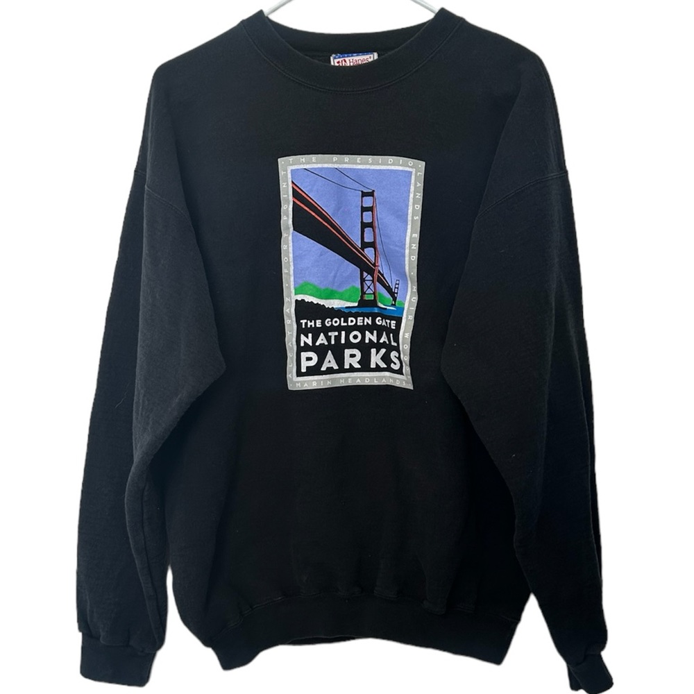 San Francisco Golden Gate Bridge Vintage Crewneck Sweatshirt Hanes Size Medium - Picture 1 of 4